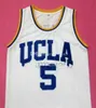 Barão Davis # 5 UCLA Bruins Colégio Branco Retro Basquete Jersey Masculino Costume Número Personalizado Nome Nome Camisas