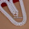 Kaplama Sterling Gümüş Kolye 18inchs10mm Tam Daireye Zincirlere Tam Daire DHSN0139 Yepyeni 925 Gümüş Plaka Takı Chains4636083