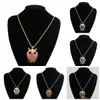 Pretty Necklaces Pendant Brand Charms Women 18K Gold Necklace Vintage Crystal Cubic Zircon Diamond Fine Jewelry Owl Pendant Necklaces