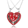 1set=2pieces ePacket dhl Mother's and daughter's heart-shaped diamond mosaic Pendant Necklace Mother's Day gif DAN12 mix order jewelry