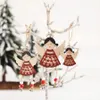 Nordic Wooden Angel Doll Hängande Ornament Jul Dekoration Vind Chime Pendant Xmas Tree Decor Navidad Craft Present