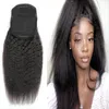 Pontails Braziliaans maagdelijk haar Kinky Straight 100g Maleisisch Indiaas Peruaans 100 Human Hair Extensions Kinky Straight Paardenstaarten 82205295