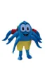 Echte Bilder Blaues Oktopus-Maskottchenkostüm Maskottchen-Cartoon-Figur-Kostüm Erwachsene Größe kostenloser Versand