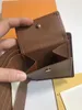 Purse à bains à monnaie pour hommes décontractés entièrement sac à carte courte portefeuille en cuir Carte de crédit multifonction Clip Pocket Storage Square 317Z