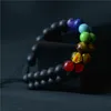 Double layer 7 chakra bracelets Volcanic stone lava rock turquoise Bracelet bangles fashion jewelry will and sandy drop ship