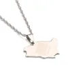 Stainless Steel Saudi Arabia Map Flag Gold Color Charm Pendant Necklace Kingdom of Saudi Arabia Jewelry Women Girl