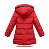 Tjejrock Barnens ytterkläder Tjocka barn Mode Casual Child Jackor för Flickor Varm Vinter Hooded Jacka Coats Candy Solid