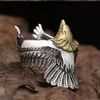 Unikalna biżuteria Eagle Biżuteria rowerowa rowerowy rowerowy pierścień Vintage Man's High Quality Animal Jewerly Punk269o