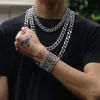 Mannen Vrouwen Hiphop Sieraden Set Volledige Cubic Zirconia Choker Ketting Armbanden Miami Cubaanse Link Kettingen Iced Out Bling Punk Rapper Accessoires