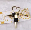 Heart Shaped Red Wine Stopper Elegant Silver Gold Color Champagne Wine Bottle Stopper Valentines Wedding Gifts
