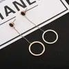 Triangle Black Acrylic Round Cake Pendant Earrings Openwork Ring Stud Earrings Exaggerated Square Tee Clover Double Earrings259w