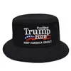 Trump 2020 Hat Embroidered Bucket Cap Keep America Great Hat Trump Cap President Trump Stingy Brim Hats Party Hats CCA-11758 30pcs