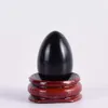 Massage Egg Yoni Natural Black Obsidian Yoni Egg Set med träbas för att träna bäckenmuskler Kegel Övning Relax Muskelverktyg