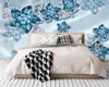 Klassische 3D-Tapete, luxuriöse Diamant-Saphir-Blumen, Heimdekoration, Wohnzimmer, Schlafzimmer, Wandverkleidung, HD-Tapete