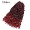 18 '' Crochet Tresses Synthétiques Déesse Locs Résistant À La Chaleur Crochet Extensions De Cheveux 24 brins/paquet Bohème serrures