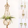 Tuin decoratie vintage macrame plant hanger bloempot tuin houder benen hangende touw mand handgemaakte gevlochten hanger pot