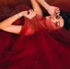 2020 magnifiques robes de mariée rouges chérie perlée Tulle vestido de novia jardin robes de mariée de mariée sur mesure