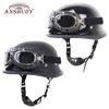 Motorrad Retro Halbhelm Outdoor Reiten Schutz mit Glas Capacete für Lokomotive Motorrad DOT11228116