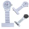 Pocket Watch Rostfritt stål arabiska siffror Quartz Watch Women Lady Quartz Clip-on Fob Brosch Nurse Pocket Watch
