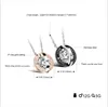 Couple Accessories Round Inlay Zircon Love Titanium Steel Couple Necklace Beautiful Pendant