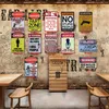 Warning Tin Painting Toilet Kitchen Bathroom Decor Poster Bar Pub Cafe Warning Retro Metal Sign Home Restaurant Vintage Tin Signs Pintura De Hojalata De Advertencia