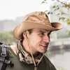 Nuevo sombrero de cubo para hombre Boonie caza pesca gorra al aire libre ala ancha militar Unisex sombreros para el sol