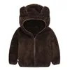 Retail Winter Kids Fleece Jacket Baby Warm Rabbit Ear Hooded Jacket Fashion Söta lyxiga pälsrockar Sportrock Ourtwear Children CLO3890936