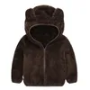 Retail Winter Kids Fleece Jacket Baby Warm Rabbit Ear Hooded Jacket Fashion Söta lyxiga pälsrockar Sportrock Ourtwear Children Clo8274003