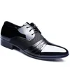 Luxe classique homme bout pointu chaussures habillées marque hommes en cuir verni noir chaussures de mariage Oxford chaussures formelles grande taille mode