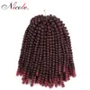 Nicole 30 racines pièces Crochet tresses Extensions de cheveux BlackBugBrown Omber couleur printemps cheveux crépus bouclés cheveux synthétiques 88811917