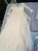 2020 New Vintage Ball Gown Wedding Dresses Princess 2020 Long Sleeve Open Back Appliques Lace Tulle Tiered Skirt Bridal Wedding Go3652890