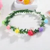 Bohemian Blumenkranz Mädchen Kopf Blumenkrone Rattan Girlande Festival Hochzeit Braut Blumen Stirnband Kopfschmuck Party Dekoration GGA2313