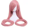 Storlek: justerbar syntetisk välj färg vitbrun svart blond rosa burgundy 60inch 150cm långa kvinnor peruker rak cosplay peruk