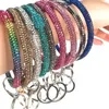 Strass Étincelle Bracelet Porte-clés Grand Cerceau Porte-clés Bling-Bling Bracelet Femmes Bijoux Porte-clés DropShipping M007