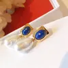 Stud oregelbundna pärla örhängen smyckesfär för damer varumärke kvinnor julparty gåva1
