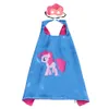 Dress up Costume Cape and Mask Set with Drawstring Backpack for Kids, Birthday Party Children Double Layer Costumes