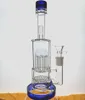 Z Verre Bong Recycleur De Tuyaux D'eau Double Nid D'abeille 8Arm Perc Heady Pipe Bongs Fond Très Épais Joint De 14.4mm