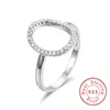 Neue Mode aushöhlen Kürbis SONA Hochzeit Schmuck klassische funkelnde 100 % 925 Sterling Silber Ringe für Frauen Mädchen Größe 5-10