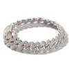 Hip Hop Tennis Miami Curb Cuban Link Chain Armband Personlighet kan öppna Lock Men Bling CZ -rappare