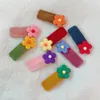 Baby Girls mehrfarbige Blumen Regenbogen Plüsch Haarnadel Kinder Haare Clips Frauen süße Blumenkopfbedecke Kinder Accessoires