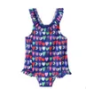 Mermaid Kids Swimwear Girls Ruffle Swimsuit One-Pieces Bikini Rompers Polka Dot Bodysuit Bathing Suit Baby Summer Fashion Beachwear B5055