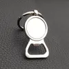 100pcs/lot New Bottle Opener Keychains Zinc Alloy Round Keyrings for Party Gifts Custom LOGO LX1472