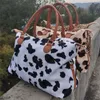 3 style Fashion Cow Leopard stripe Print handbag Duffel Bag Leopard travel bag Girl large capacity travel bag KJJ2841487366