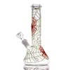 Glow in the Dark Bongs Luminous Heavy Thick Glass Beaker Bong Spider Classic Dab Rig Glowing Water Pipe Oil Rigs 10,2 polegadas
