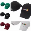 Partihandel 5 färger Nya skaparen Golf Hat Golf Letter broderad baseballmössa Justerbara strapbackhattar Golf Boll Caps 50 st