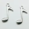 100pcs/Lot Music Note Alloy Charms Pendant Retro Jewelry DIY Keychain Ancient Silver Pendant For Bracelet Earrings Necklace 24*15mm