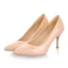 2019 Grande Taille Été Mince Spike Talons Hauts Femmes Pompes Bout Pointu En Cuir Verni Bureau Robe Casual Mariage Slip-on Dames Stiletto