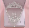 2019 Mode Kristall Brautschmuck Sets Hochzeit Krone Ohrringe Halskette Günstige Hochzeit Braut Haarschmuck Frauen Prom Braut Tiara Kronen