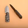 Новое поступление, небольшой прямой нож для выживания, 440C, атласное/черное лезвие, полный запах, алюминиевая ручка, ножи с фиксированным лезвием и нейлоновой оболочкой