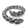 Punk Vintage Titanium Steel Keel Chain Bracelet HipHop Men Women Biker Snake Bracelets Stainless Steel Bike Dragon Bangle Jewelry